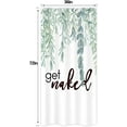 thumbnail image 2 of Green Leaves Get Naked Stall Shower Curtain 36Wx72H Inch Watercolor Eucalyptus Narrow Spring Botanical Plants Quotes Fabric Waterproof Home Bathtub Decor 7 Pack Plastic Hook CO-DC1V, 2 of 4