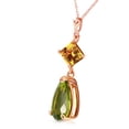 thumbnail image 2 of Galaxy Gold GG 14K Rose Gold Citrine and Peridot Pendant Necklace - November Birthstone - Warmth & Prosperity - 16" to 24" - Fine Jewelry for Women, 2 of 3