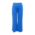 thumbnail image 4 of ManxiVoo Womens Versatile High Waisted Wide Leg Trousers With Pockets For Yoga Work And Casual Activities Combining Sporty Function With Style L Size Blue, 4 of 4