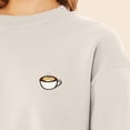 thumbnail image 5 of Dalix Cappuccino Embroidered Fleece Relaxed Boxy Fit Long Sleeve Crewneck Sweatshirt Womens in Bone XL X-Large, 5 of 5