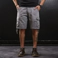 thumbnail image 1 of TINZ Mens Casual Mid Waist Pant Short Cargo Pant Solid Splice Pocket Drawstring Shorts Fashion Solid Color Loose Pant Short Apparel 6 Foam, 1 of 6