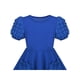 thumbnail image 5 of Vestido de Niña Azul Profundo Color Sólido con Volantes Manga Abullonada Bolsillo 3D Fiesta 7 Años, 5 of 8