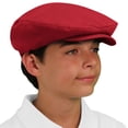 thumbnail image 4 of Flat Newsboy Traditional Golf Cap: 'Par 3' - Mens - Solid - Red - Microfiber, 4 of 4