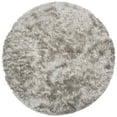 thumbnail image 4 of SAFAVIEH Ocean Amyas Solid Shag Area Rug, Light Grey, 4' x 4' Round, 4 of 10