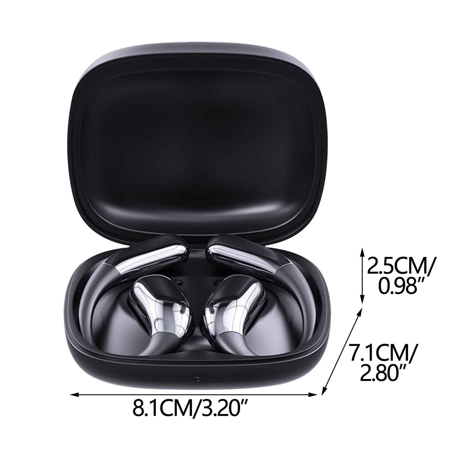 Bone Conduction Headphones, Wireless Bluetooth Open-Ear Sports Headphones with Mic, Type-C Quick Charging Long Battery Life, Upgrade Waterproof Earphones for Running, Cycling, Workout, Gift(Black)