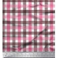 thumbnail image 1 of Soimoi Brown Velvet Fabric Window Pane Check Print Fabric by the Yard 58 Inch Wide, 1 of 1