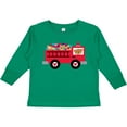 thumbnail image 3 of Inktastic Valentine Fire Truck Heart Bear Boys or Girls Long Sleeve Toddler T-Shirt, 3 of 5