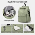 thumbnail image 3 of Backpack for Women Men, Cute Backpack for Middle High School Teens Girls Boys College Bookbag Small Travel Backpack Waterproof Lightweight Backpacks Casual Daypack Fits 15.6 Inch Laptop Green, 3 of 5