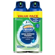 Scrubbing Bubbles Mega Shower Foamer Aerosol, Disinfectant Spray, Bathroom and Shower Cleaner, Rainshower Scent, 20 oz, 2 Count