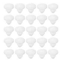 25 Pack Snug Plugs, Rubber Hole Plugs Round Soft Flexible Stopper Fit 4mm (0.16 Inch) Hole Dia., Waterproof Silicone Plug, White
