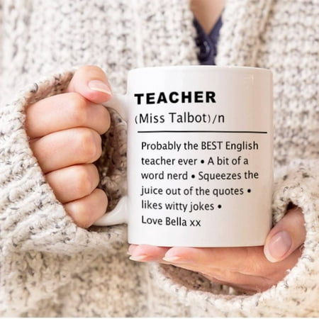 

Coffee Mug For Teacher From Student Definition Of A Teacher Gifts For Teacher Ceramic 11 15oz White Cup For Back To School 1st Day Of School Anniversary