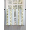 thumbnail image 3 of Tier Curtains 45 Inches Long, Lemon Striped Window Treatment Curtain Drapes, Yellow Fruit Blue White Geometric Small Curtain Drapes for Bathroom Laundry Room, 27.5"x45", 2 Panels, 3 of 7