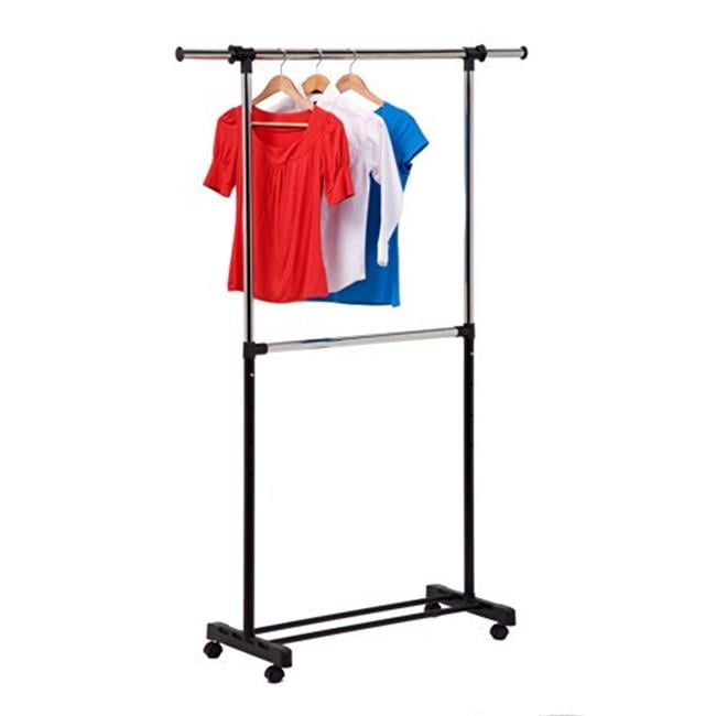 double bar garment rack , chrome/black Walmart Canada