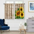 thumbnail image 2 of Sunflower Floral Kitchen Curtains - Flowers Energy Positive Words Decor Rustic Farmhouse Short Curtains for Dining Room Rod Pocket Window Drapes 2 Panels Set, 28"x36", 2 of 5