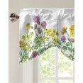 thumbnail image 2 of Spring Flower Daisy Butterfly Short Window Curtain Adjustable Tie Up Valance for Living Room Kitchen Window Drapes, 2 of 6