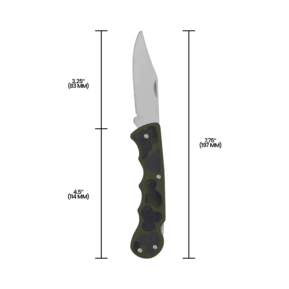 Zenport CSK7002 Folding Pocket Knife, Straight Blade, 4 Inch Blade, Green - 3 Pack
