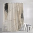 thumbnail image 3 of Beige Gray Black Vintage Texture Shower Curtains for Bathroom, Modern Abstract Linen Waterproof Fabric Shower Curtain, Decorative Bathroom Curtain for Bathtub, 72"x72", No Hooks Included, 3 of 9