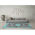thumbnail image 3 of Ahgly Company Indoor Round Persian Light Blue Traditional Area Rugs, 6' Round, 3 of 4