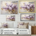 thumbnail image 4 of Designart "Dreams Of Pastel Lilacs In Purple And Gold V" Lilacs Floater Framed Wall Art Living Room, 4 of 5