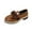 Brown, variant on Loafers for Women Trendy Bow Block Heel Slip on Shoes Women Comfortable Casual Round Toe Solid Color Leather Women'S Shoes 8.5