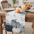 thumbnail image 2 of Navy Blue Thanksgiving Fall Cotton Linen Rectangle Table Runners 13"x48", Pumpkin Botanical Maple Leaf Coffee Table Runner Dresser Scarves Luxury Table Runners for Wedding Party Banquet Dinner Decor, 2 of 8