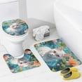 thumbnail image 3 of Cute Cat Shower Curtain 4-Piece Bathroom Decor Set, Includes 72" x 72" Shower Curtain, Toilet Cover Mat, U-Shaped Mat, Non-Slip Floor Mat (with 12 Hooks), 3 of 7