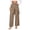 Khaki, variant on Women's Wrap Wide Leg Pants Button High Waist Tie Side Irregular Loose Fit Office Party Casual Trousers