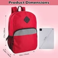 thumbnail image 5 of Trailmaker 17" Backpack – Reflective School Backpack with Padded Straps, Water Bottle Pockets for Kids & Adults, School Travel Camp (Red), 5 of 13