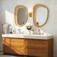 thumbnail image 2 of Gymax Rattan Wall Mirror w/ Wooden Frame Farmhouse Hanging Mirror for Bathroom Entryway, 2 of 9