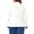 thumbnail image 4 of DARING DIVA Women's Plus Notch Lapel Double Breasted Office Work Blazer White 4X, 4 of 6
