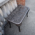 thumbnail image 4 of Ornate Cast Aluminum Metal Rectangular Bronze Patio Coffee Table, 4 of 4