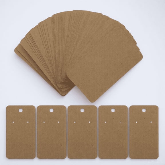 LOLIPPYY Light Brown Kraft Paper Earring Display Cards 1 Set with Custom Logo Printing for Hanging Jewelry
