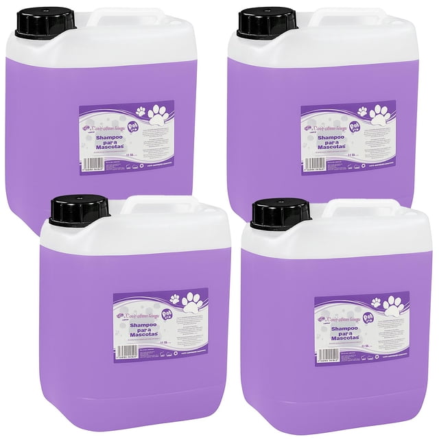 Shampoo para bañar Gatos FreshFunLarge 4Pzas 10L Lavanda Perros y Gatos Liquido Color Violeta.