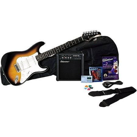 Silvertone Revolver Electric Guitar Package with Instructional DVD, Vintage Sunburst