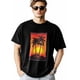 thumbnail image 2 of Camisetas para hombre, camisetas gráficas de manga corta, camiseta informal de cuello redondo con palmeras y atardecer de verano, 2 of 8