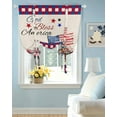 thumbnail image 2 of 4th of July Tie Up Curtains for Window, Thermal Insulted Balloon Shade Adjustable Rod Pocket Curtains Valance Panels for Kitchen Bathroom Cafe 52 x 63 Red Blue Plaid Truck Floral Star Rustic, 2 of 6