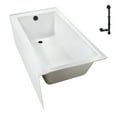 thumbnail image 5 of Streamline NAL-5560-BL 60 in. x 32 in. Acrylic Left-Hand Drain Alcove Bathtub in Glossy White With External Drain in Matte Black, 5 of 10
