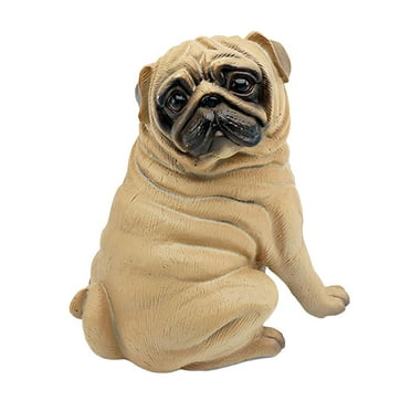 guohui Miniature Brown Pug PVC Crafts Lifelike Toy Simualtion Dog Figurine for Kids Toy