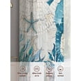 thumbnail image 6 of Summer Marine Life Sheer Curtains 45 Inch Long 2 Panels, Ocean Seahorse Starfish Coral Coastal Anchor Light Filtering Rod Pocket Curtains, Sheer Voile Drapes for Living Room Bedroom, 52"x45", 6 of 8