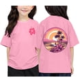 thumbnail image 1 of Icvfdpl T-Shirts pour Adolescentes, Imprimé Col Rond Manches Courtes T-Shirt Garçon Doux pour la Peau Vacances 6-7 Ans, 1 of 3