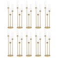thumbnail image 1 of Candelabro Vincidern de 3 brazos, color dorado con pantalla de cristal, 86 cm de altura, 1 of 8