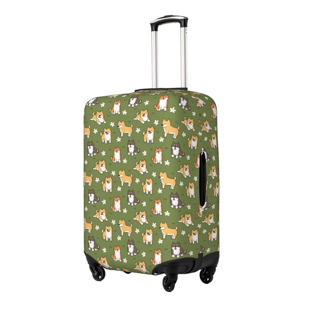 Fotbe Shiba Inu Dog And Flower Funda Protectora para Equipaje, Antirrayones y Resistente a la Suciedad, Compatible con Maletas de 18 a 32 Pulgadas-Large