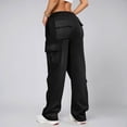 thumbnail image 6 of Cargo Sweatpants for Women 2026 Fall Winter Elastic High Waist Wide Straight Leg Casual Loose Sweat Pants with Pockets, 6 of 7