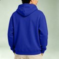 thumbnail image 5 of Men's Solid Color Pullover Hoodie, Long Sleeve Loose Fit Fall Casual Streetwear Sweatshirt with Front Pocket Royal Blue 3XL, 5 of 5