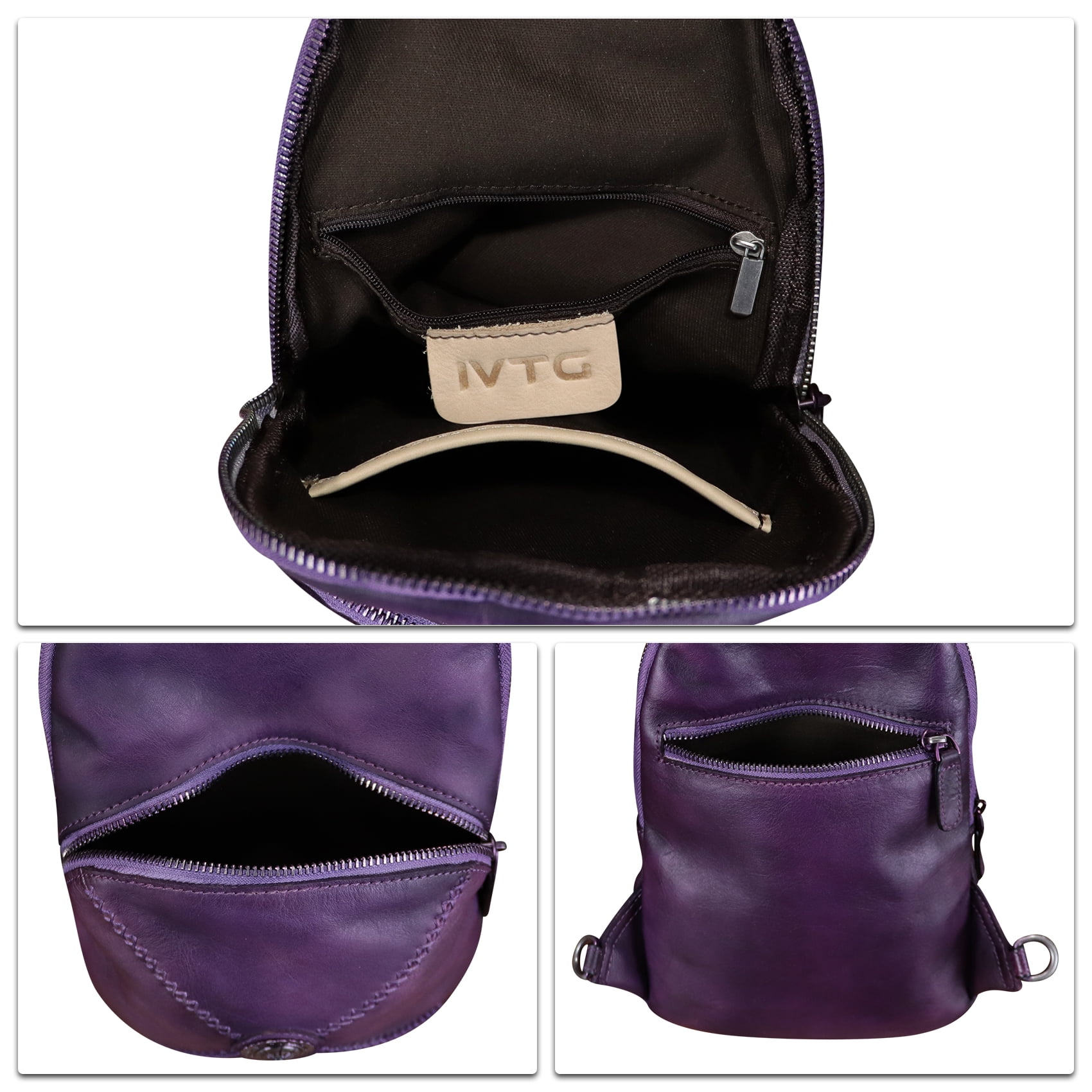 Genuine Leather Small Sling Bag for Women Men Sling Backpack Purse Crossbody Bag