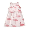 thumbnail image 4 of Girls Dress Pink Flamingo Sleeveless Dress for Girls Hem A-Line Casual Sundress, 4 of 7