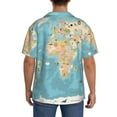 thumbnail image 3 of Honeii World Map With Animals 1 for Men's Short-Sleeved Button-Up Collared Shirt Featuring A Pocket, Perfect for Beach Vacations, And Travel Adventures.-Large, 3 of 5