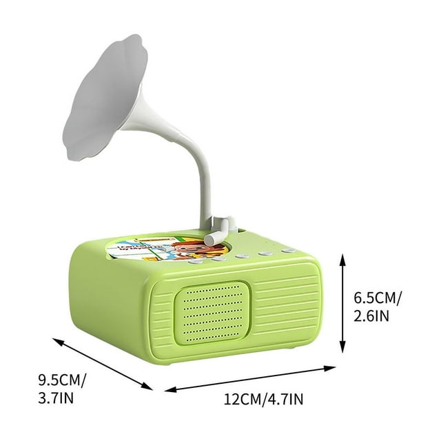Btomtd Kids Phonograph Children's Early Education Puzzle Phonograph Card Learning Of Recording And Bluetooth Enabled Children's Phonograph Christmas Gift, Green