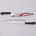thumbnail image 4 of Realistic Fake Knife Prop, 17.72 Inch Plastic Halloween Prank Weapon with Wood-Grain Handle & Rivet Details for Costume Party Haunted House Decor - 1Pc, 4 of 6