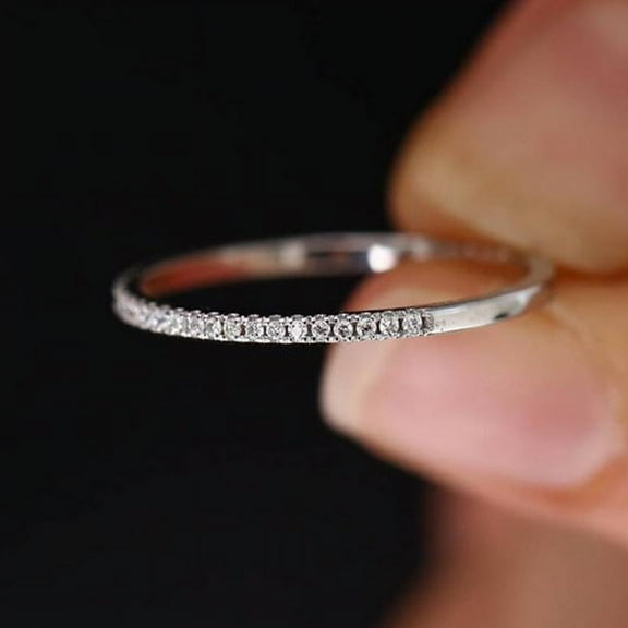 Womens Minimalist Geometric Half Ring Alloy Inlaid Artificial Gemstones Zircon Ring Gold Plated Wedding Ring